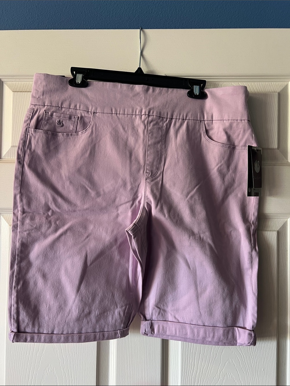 Women's Lavender Pull-On Stretch Shorts